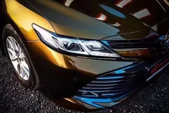  Süper Parlak Metalik Gece Yarısı Altın Vinil Wrap Film İçin Araç Araba Sarma Rulo Folyo Hava Yayın Yapıştırıcı Çıkartması
