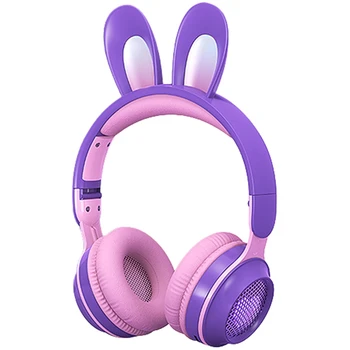  Tavşan kulak kulaklıklar, LED ışıkları bilgisayar kulaklıklar, kulaklık Bluetooth 5.0 kulaklıklar, Destek TF kart