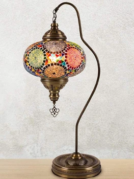  Türk Fas Masa Başucu Tiffany Komidin Kristal Vitray yatak odası için lamba Oturma Odası-Küçük Vintage Mozaik Deco