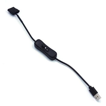  USB 3-Pin / 4-Pin PWM 5V CPU Kasa Fanı Konektörü Güç Adaptörü Kablosu ile ON / Off Geçiş 30cm / 11.8 inç