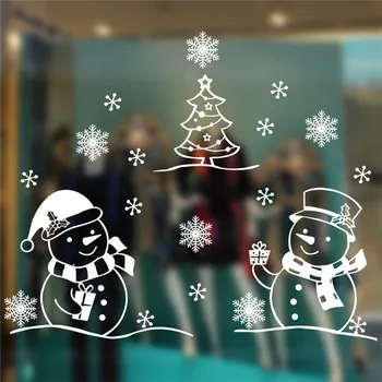  Vinil duvar sticker Noel kardan adam Çıkartmaları Çıkarılabilir pencere dekorasyonu Çıkartması Yeni Yıl Noel Duvar Kağıdı Pencere Dekor HQ763