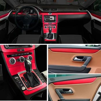  Volkswagen VW CC / Passat B7 İç Merkezi Kontrol panelli kapı Kolu Karbon Fiber Etiketler Çıkartmaları Araba styling Aksesuarları