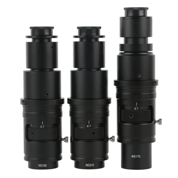  WD210 160X 320X 105X FHD Ayarlanabilir Monoküler Mikroskop Zoom C dağı Lens Lehimleme Lens Yüksek Çalışma Mesafesi Video Kamera İçin