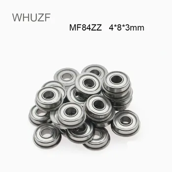  WHUZF Ücretsiz Kargo 10/20/50 adet MF84ZZ Flanş Rulman 4x8x3mm ABEC-3 Minyatür Flanşlı MF84 Z ZZ Bilyalı Rulmanlar