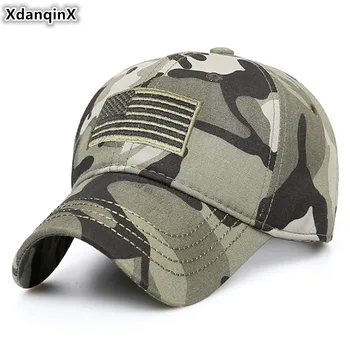  XdanqinX Unisex pamuklu beyzbol şapkası Erkekler Kamuflaj Şapka Moda Nakış kadın Spor Kapaklar Ayarlanabilir Boyutu Dil Çift Şapka