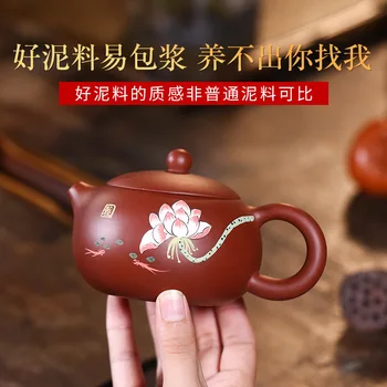  Xi shi pot maden cevheri dahongpao tarafından önerilen tüm el yapımı kaliteli ev kung fu çay seti demlik