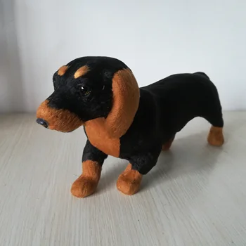  yaklaşık 33x13 cm gerçek hayat oyuncak siyah Dachshund köpek polietilen ve kürkler Dachshund modeli pervane, ev dekorasyon Noel hediyesi w1069