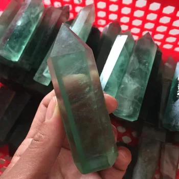  yaklaşık 70mm 100 % doğal mineral yeşil florit Kristal taş değnek meditasyon reiki şifa kristal taş noktası hediye olarak