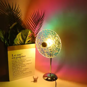  Yaratıcı USB Plug-in Renkli Atmosfer Gece Lambası Romantik Yatak Odası Başucu Masa Lambası Oturma Odası Ev Dekor için Gölge Lambası