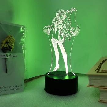  Yeni 3D Led Genshin Darbe YELAN Gece Lambası Anime Figürü masa lambası Çocuk Odası İçin Illusion Parti Deco Çocuk Doğum Günü Peri Hediye