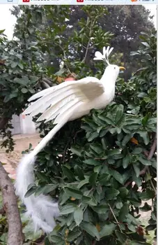  yeni beyaz Phoenix kuş modeli köpük ve kürkler simulaiton uzun kuyruk kuş bebek hediye yaklaşık 50 cm 1804