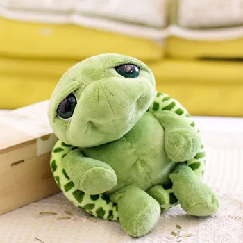  Yeni Büyük Gözler Kaplumbağa peluş oyuncaklar Çocuklar Komik Yeşil Kaplumbağa Hayvan Bebekler Süper Yumuşak Bebek Şeyler Sevimli Peluş Bebek Oyuncak Hediye Sıcak 20 CM