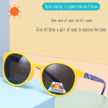 Yeni Güneş Gözlüğü UV Koruma Erkek ve Kız Güneş Gözlüğü Toddler göz koruma gözlükleri Dairesel Polarize Güneş Gözlüğü