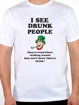  Yeni Tee Gömlek Erkekler Mektup Baskı Görüyorum Sarhoş Insanlar İrlandalı / St Patrick Günü / Yenilik Temalı erkek tişört Grafik