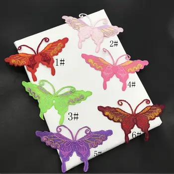  Yeni varış 20 adet Kelebekler İşlemeli yamalar demir on Kot ceket gömlek çanta elbise dekor tamir Motif aksesuar dıy