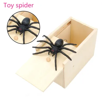  Yeni yaratıcı zor kutusu komik simülasyon oyuncak Korkunç örümcek sürpriz kutusu mini oyuncaklar komik hediye Prank korkunç ahşap kutu Yenilik