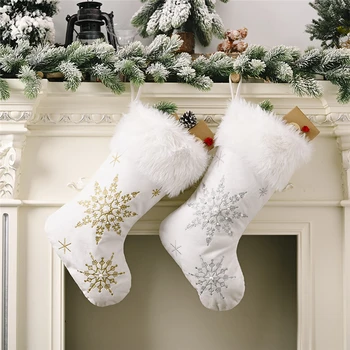  Yeni Yıl Hediyeleri Çanta Noel Çorap Noel Süslemeleri Ev İçin Navidad Çorap Doğum Ağacı Dekorasyon Malzemeleri
