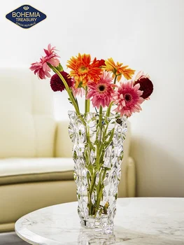  Yüksek Dereceli Şeffaf Kristal Cam Vazo Dekorasyon Oturma Odası Çiçek Düzenleme Su Besleyici Biraz Lüks Dekorasyon