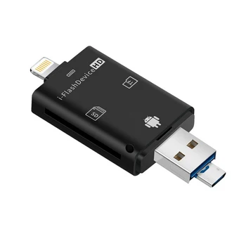  Çoklu 1 TF USB bellek Adaptörü Mikro USB kart okuyucu Adaptörü Flash Sürücü Çoklu OTG Okuyucu iPhone 5 5 S 5C 6 7 8